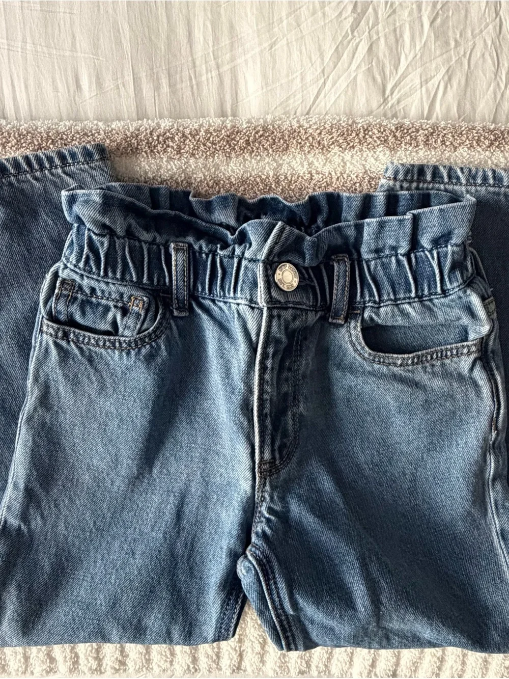 GAP High-Rise Paperbag Waist Jeans - Blue Denim